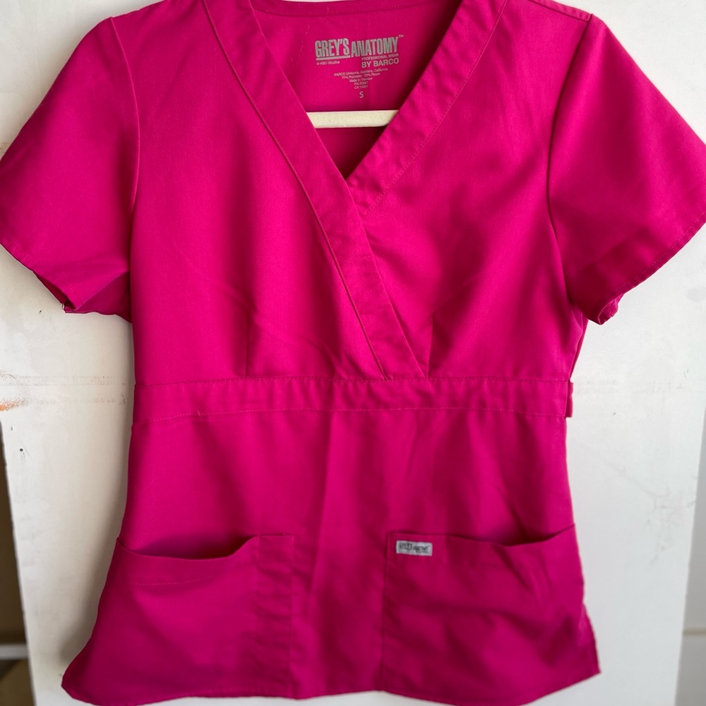 Small pink Greys Anatomy by Barco Scrub top